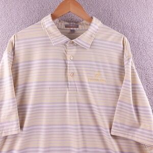Peter Millar Summer Comfort Men's XXL Striped Golf Polo Shirt Pelican Hill
